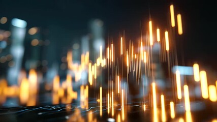 A financial intelligence chamber glows with interactive holograms market insights projected as radiant symbols and flowing graphs across towering virtual screens. The atmosphere - Powered by Adobe