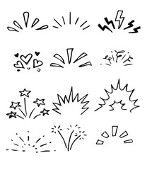 Cartoon doodle bomb explosion and boom comic cloud s, vector explode blasts. Bang effect or dynamite TNT and explosive boom clouds, comic doodle effects of crash and bang pop with spiral sparks
