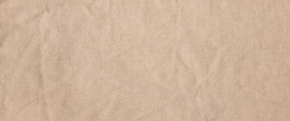 Brown cotton fabric texture background, Wrinkle surface textile, wallpaper, banner