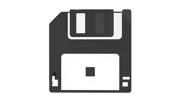 Retro Floppy Disk Save Icon Animation Sequence.