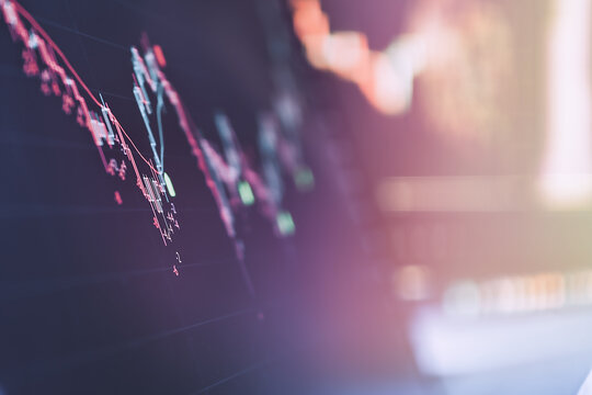 Stock market drop with pastel blur overlay