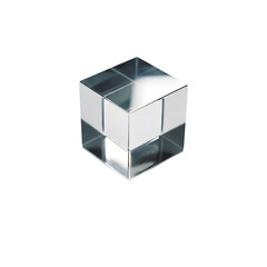 Transparent geometric cube graphic against transparent background