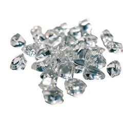 Transparent glass crystals isolated on transparent background