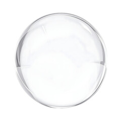 Transparent glass sphere isolated on transparent background