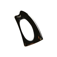 Transparent glass tray with reflections against transparent background