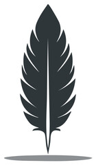 Fototapeta premium Stylized black feather silhouette graphic icon vector illustration design element