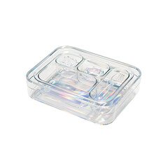 Transparent lunch box isolated on transparent background