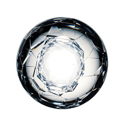 Transparent sphere with geometric facets and inner glow