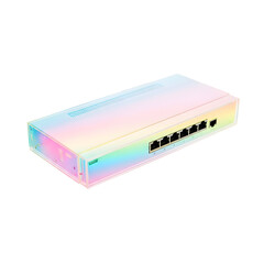 Network switch device isolated on transparent background