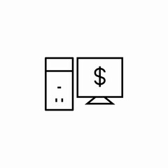 computer finance screen icon sign vector