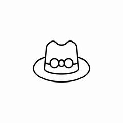 fedora explorer headwear icon sign vector