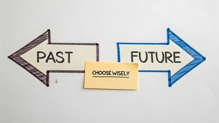 Arrows representing Past and Future with message Choose Wisely