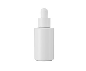 White opaque dropper bottle, ideal for serum, cosmetic, and medical product, 3d illustration