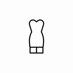 fitted strapless dress icon sign vector