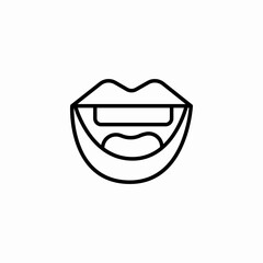 open mouth teeth icon sign vector
