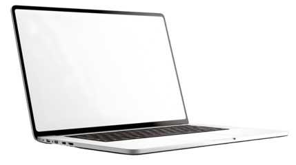 Laptop computer with blank screen isolated on transparent background Remove png