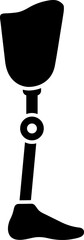 Leg prosthesis icon in flat style.