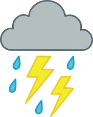 Illustration of gray thunder cloud.