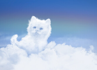 Heavenly cat made of clouds symbolizing Pet Remembrance Day and love beyond life