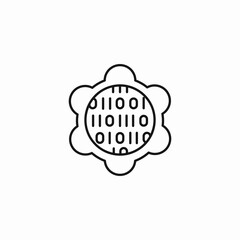 digital data gear icon sign vector