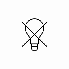 incandescent light prohibited icon sign vector