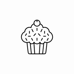 sprinkled sweet cupcake icon sign vector