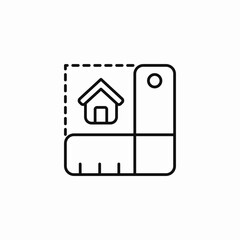 measuring house dimensions icon sign vector