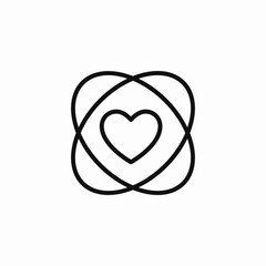 nested interlocking hearts love icon sign vector