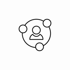 network social connections icon sign vector