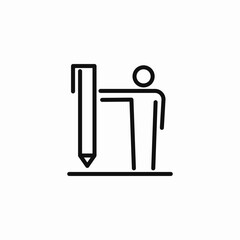 person writing with a pencil icon sign vector