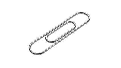 Shiny metal paperclip isolated against a stark black backdrop