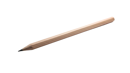 Simple beige pencil, angled, isolated against black backdrop