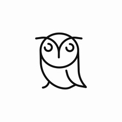 wise owl creature icon sign vector