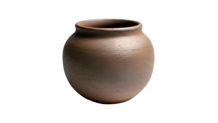 Round ceramic pot with a slightly flared lip on black