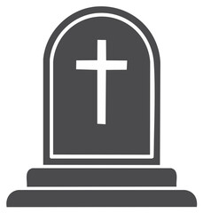 Obraz premium Christian Gravestone with Cross Icon
