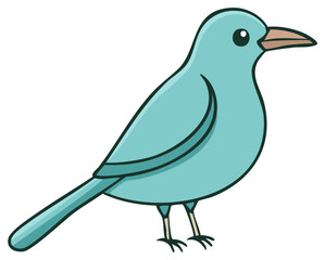 Obraz premium Light Blue Bird Standing Illustration Birdwatching Nature Wildlife Image