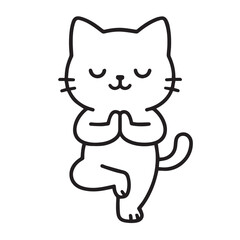 Mindful Cat Yoga Vector Art – Cute  Poses