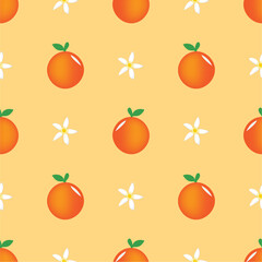Seamless pattern with orange fruit.
