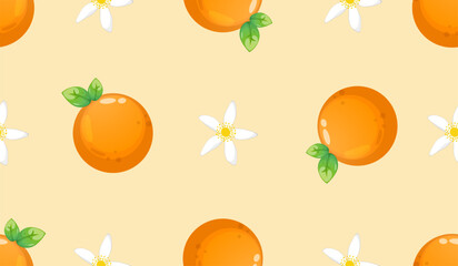 Seamless pattern with orange fruit.