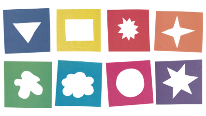 set of paper cut shapes 