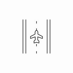 airplane takeoff runway icon sign vector