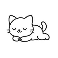 Cartoon Cat Doing Yoga 