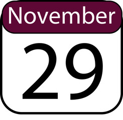 Mark your calendar for November 29th with this clear and bold date reminder, perfect for planning and scheduling needs.
