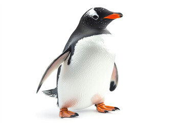 Obraz premium Penguin standing on a white background.