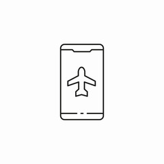 mobile flight app icon sign vector