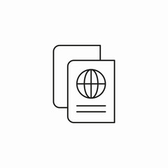 travel identification passports icon sign vector
