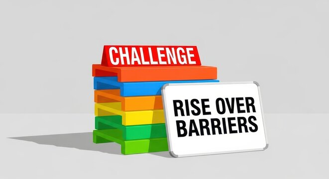 Colorful blocks representing a Challenge and Rising Over Barriers