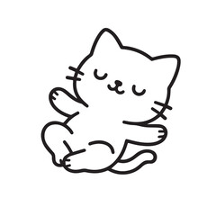 Cartoon Cat Doing Yoga – Cute Animal Fitness Vector Illustration