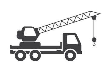 car truck with crane hook icon