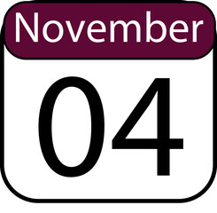 Mark your calendar with this clean November 4th date graphic, perfect for planning and reminders.
